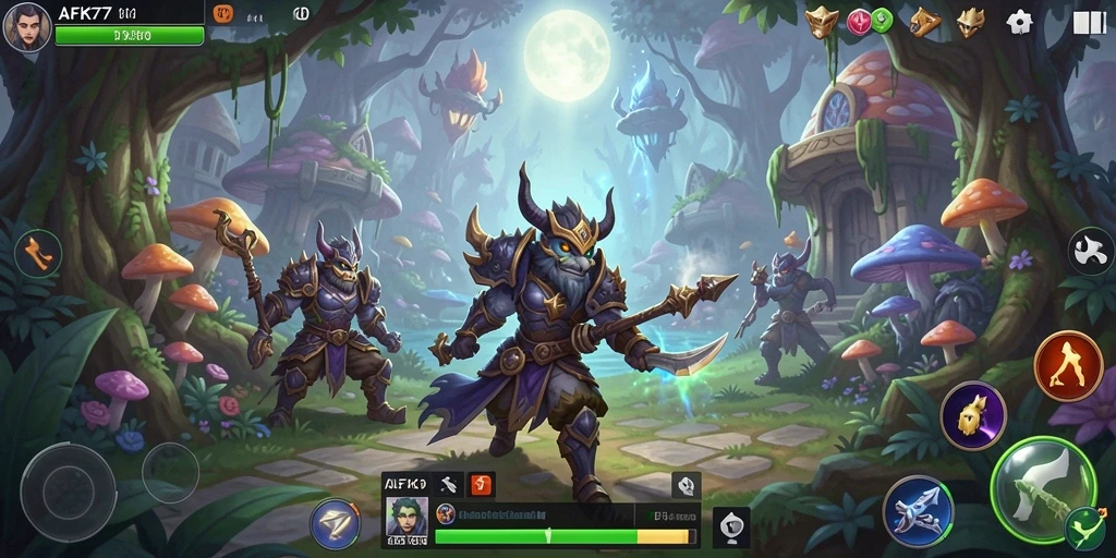 Screenshot utama AFK77 menampilkan aksi seru dalam gameplay Adventure.