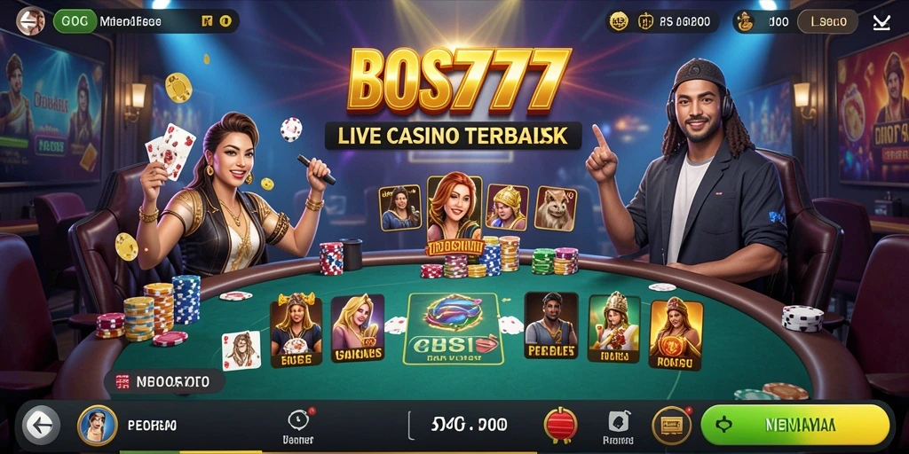 Tampilan gameplay Live Casino yang menarik dari BOS777.