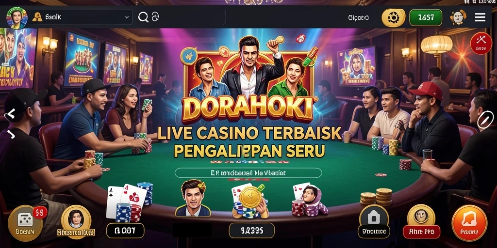 Screenshot DORAHOKI menampilkan gameplay Live Casino yang seru dan interaktif.