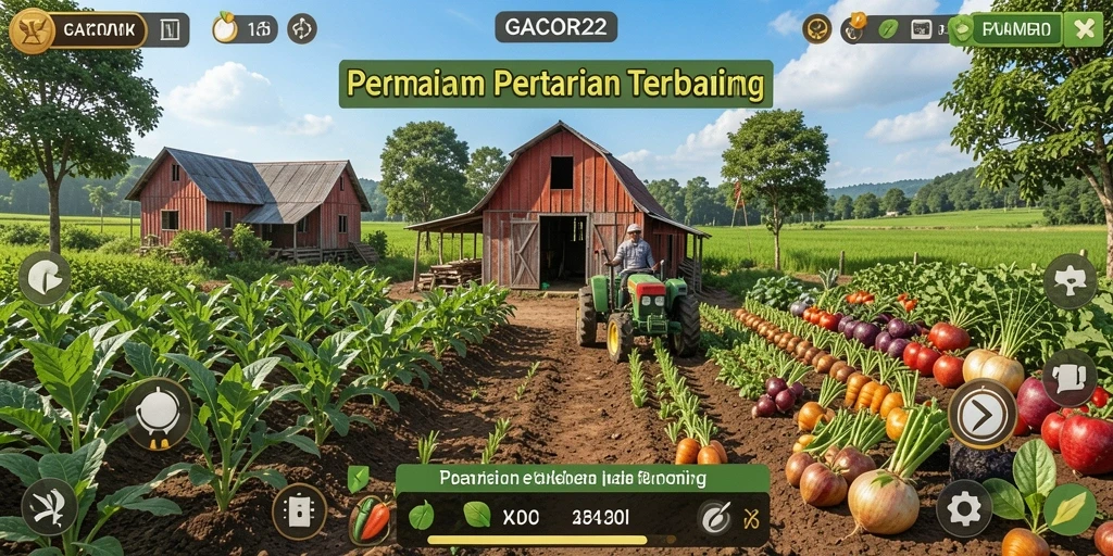 Screenshot GACOR22 menampilkan gameplay pertanian yang seru dan interaktif.