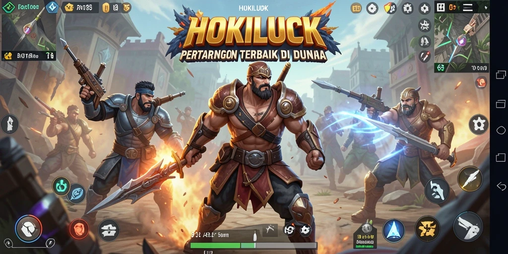 Tampilan gameplay HOKILUCK yang mendebarkan di arena pertarungan.