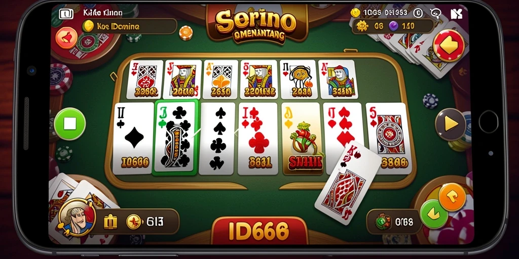 Tampilan gameplay seru dalam aplikasi domino ID66.