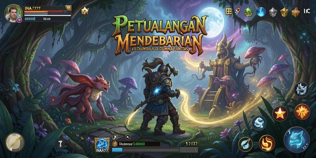 Screenshot gameplay INA777 menunjukkan karakter menjelajahi dunia petualangan yang menakjubkan.
