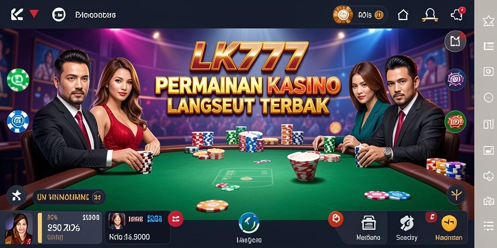 Screenshot LK777 yang menunjukkan Dealer langsung dalam aksi di permainan kasino.