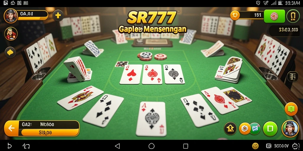 Tampilan gameplay seru dari SR777 saat bermain Gaple.